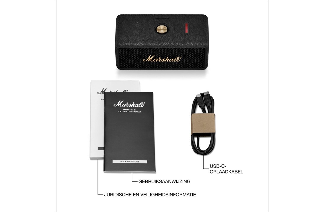 Marshall Emberton III Black Brass - Draadloze speaker