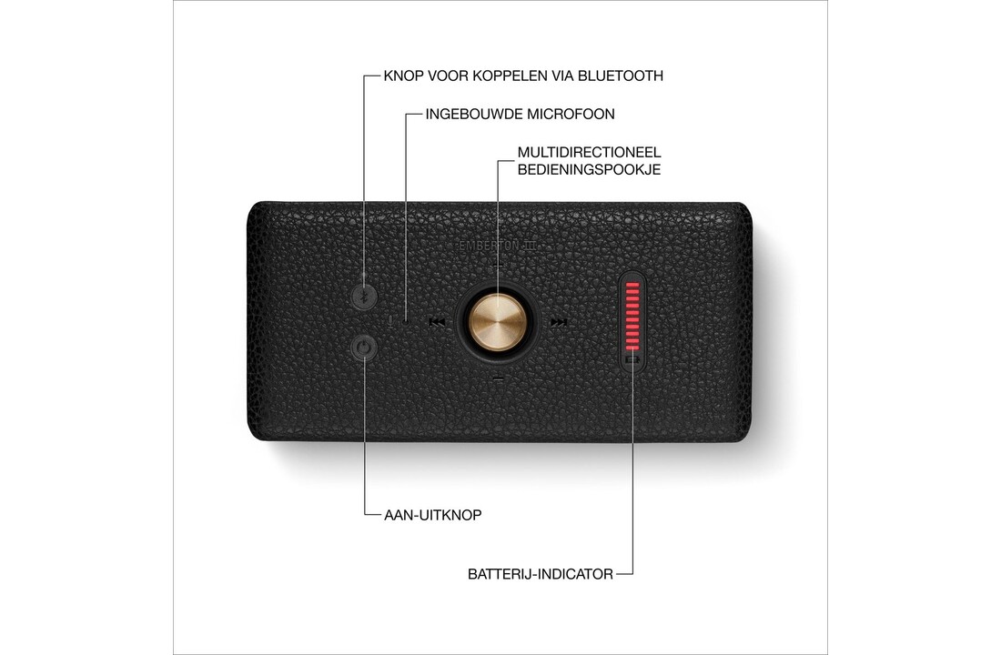 Marshall Emberton III Black Brass - Draadloze speaker