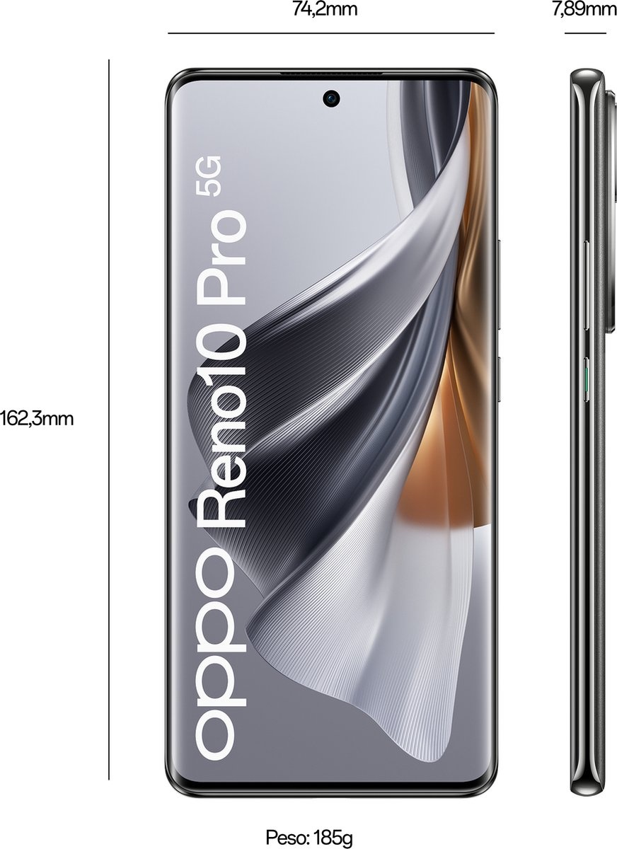 OPPO Reno 10 5G 256 GB Silver Grey - Mobiele telefoon