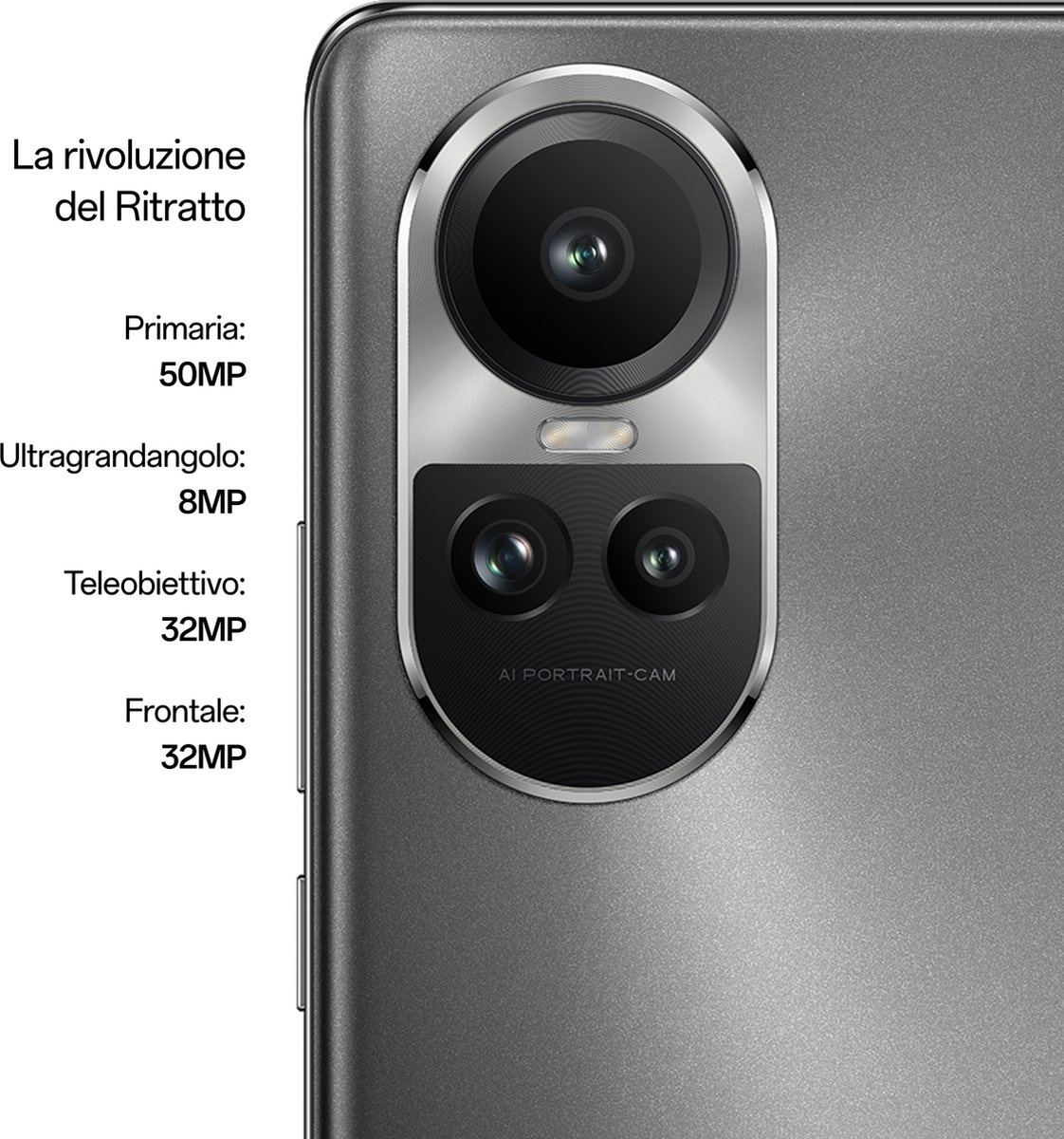 OPPO Reno 10 5G 256 GB Silver Grey - Mobiele telefoon