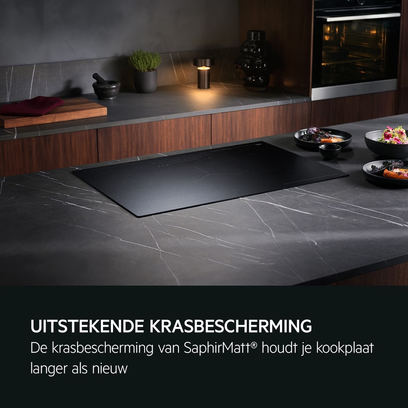 AEG TI64IB1BIZ - Inbouw inductiekookplaat Bridge SaphirMatt 60 cm.