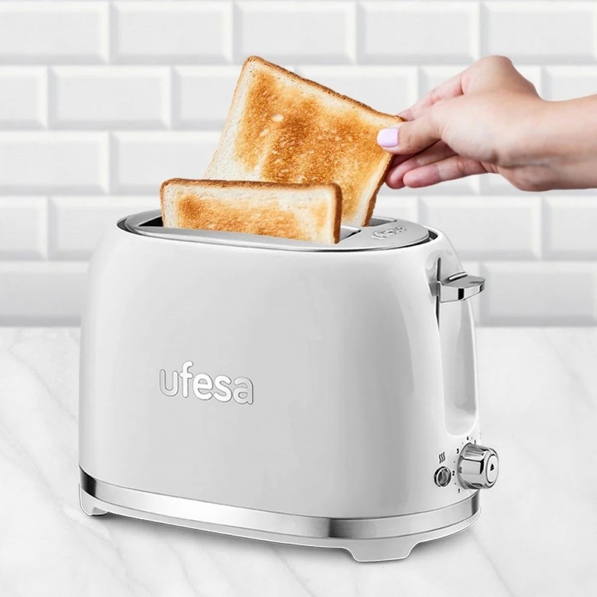 Ufesa Classic PinUp Wit - Broodrooster