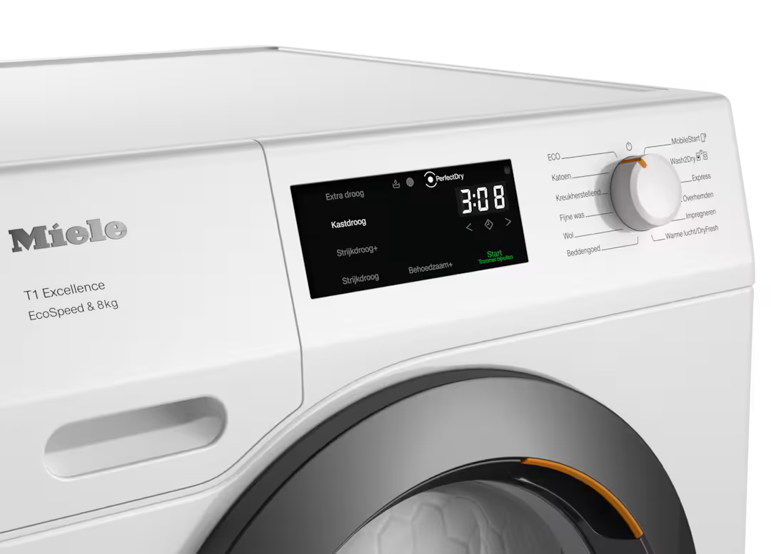 Miele TEC655WP EcoSpeed & 8kg Warmtepompdroger.