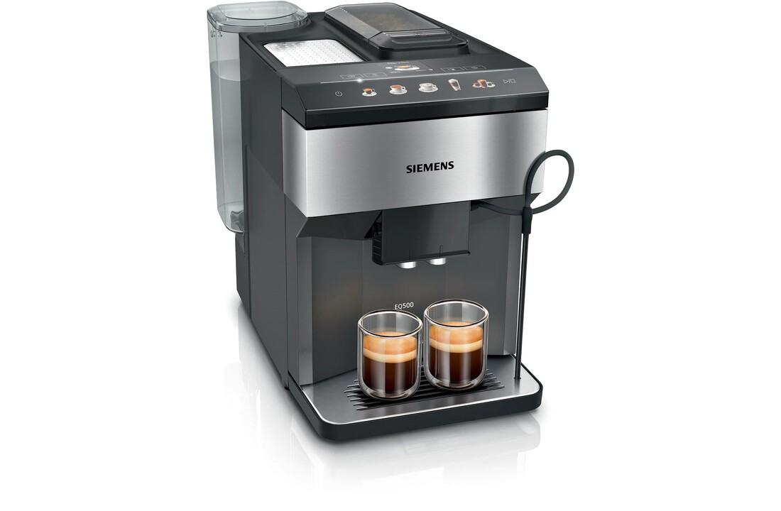 Siemens TP517DF3 Espresso volautomaat EQ500 extraKLASSE RVS, Zwart.