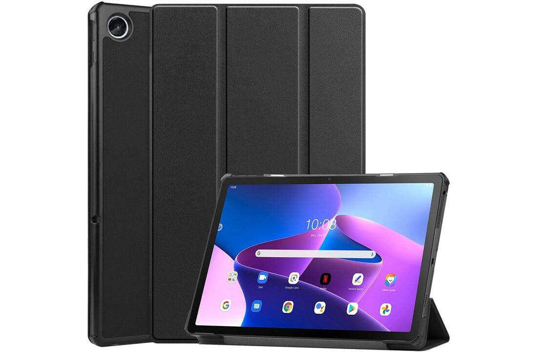 Just in Case Smart Tri-fold - Lenovo Tab M10+ - Zwart - Beschermhoes