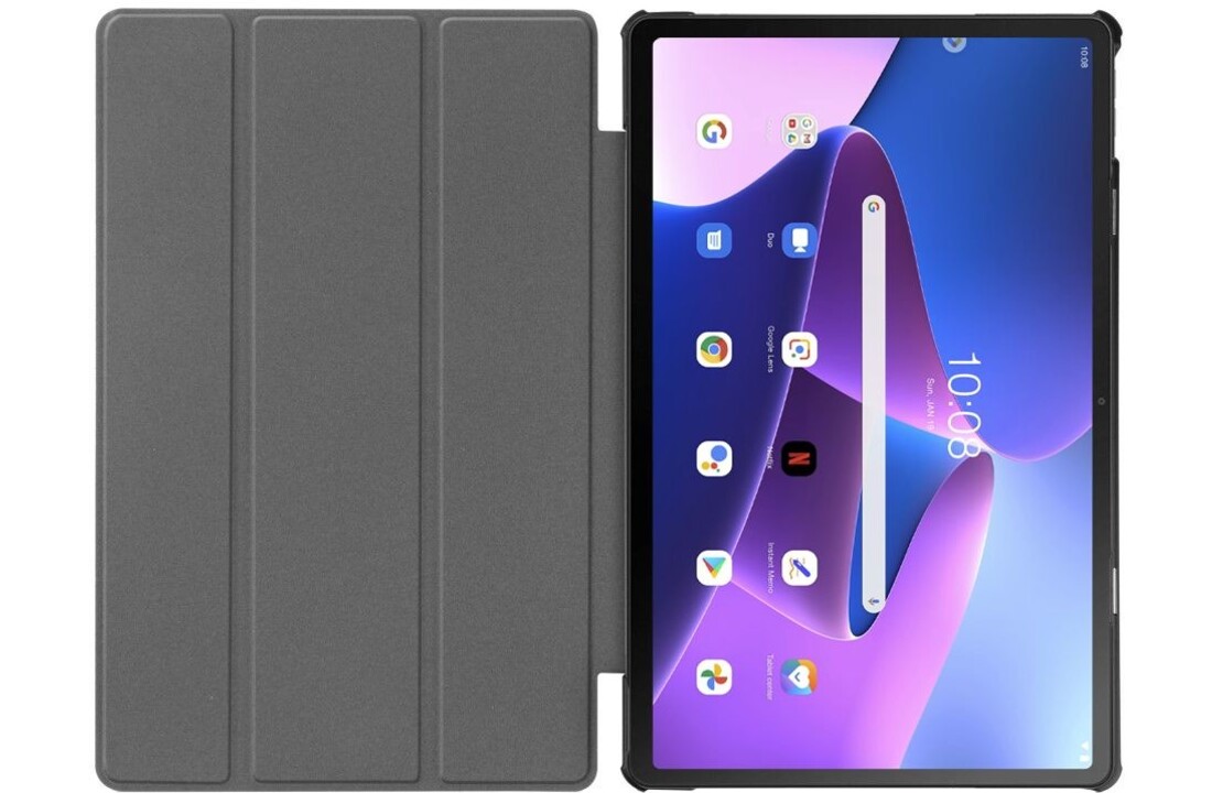 Just in Case Smart Tri-fold - Lenovo Tab M10+ - Zwart - Beschermhoes