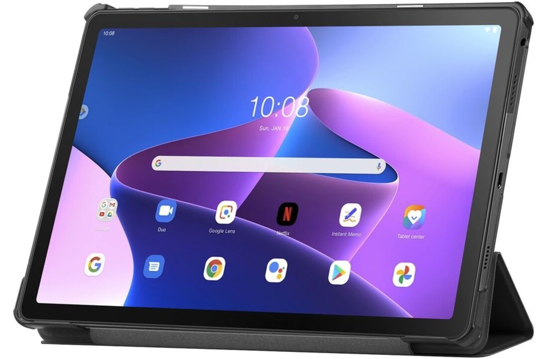 Just in Case Smart Tri-fold - Lenovo Tab M10+ - Zwart - Beschermhoes