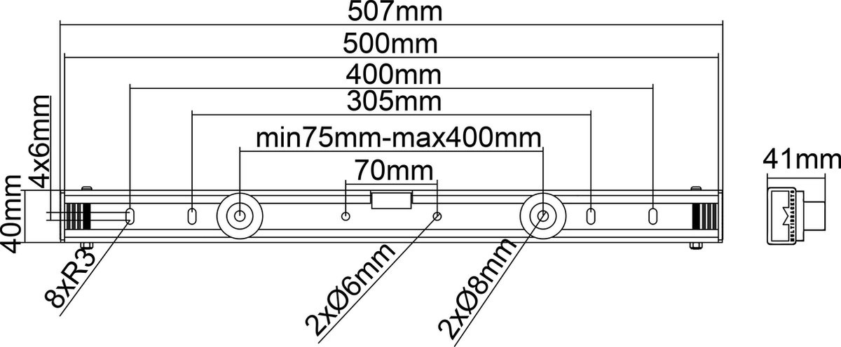Multibrackets M Universal Wallmount Small Zwart - Muurbeugel