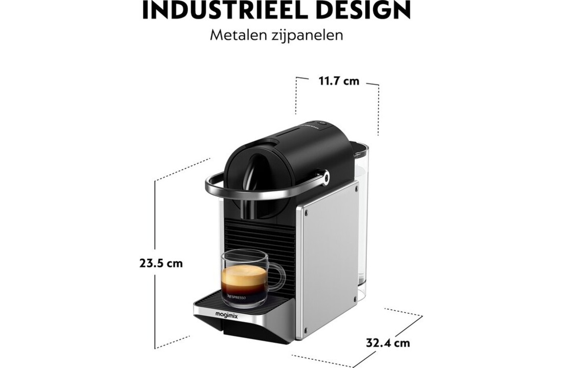 Magimix Nespresso Pixie M113 Metaalgrijs - Koffiemachine