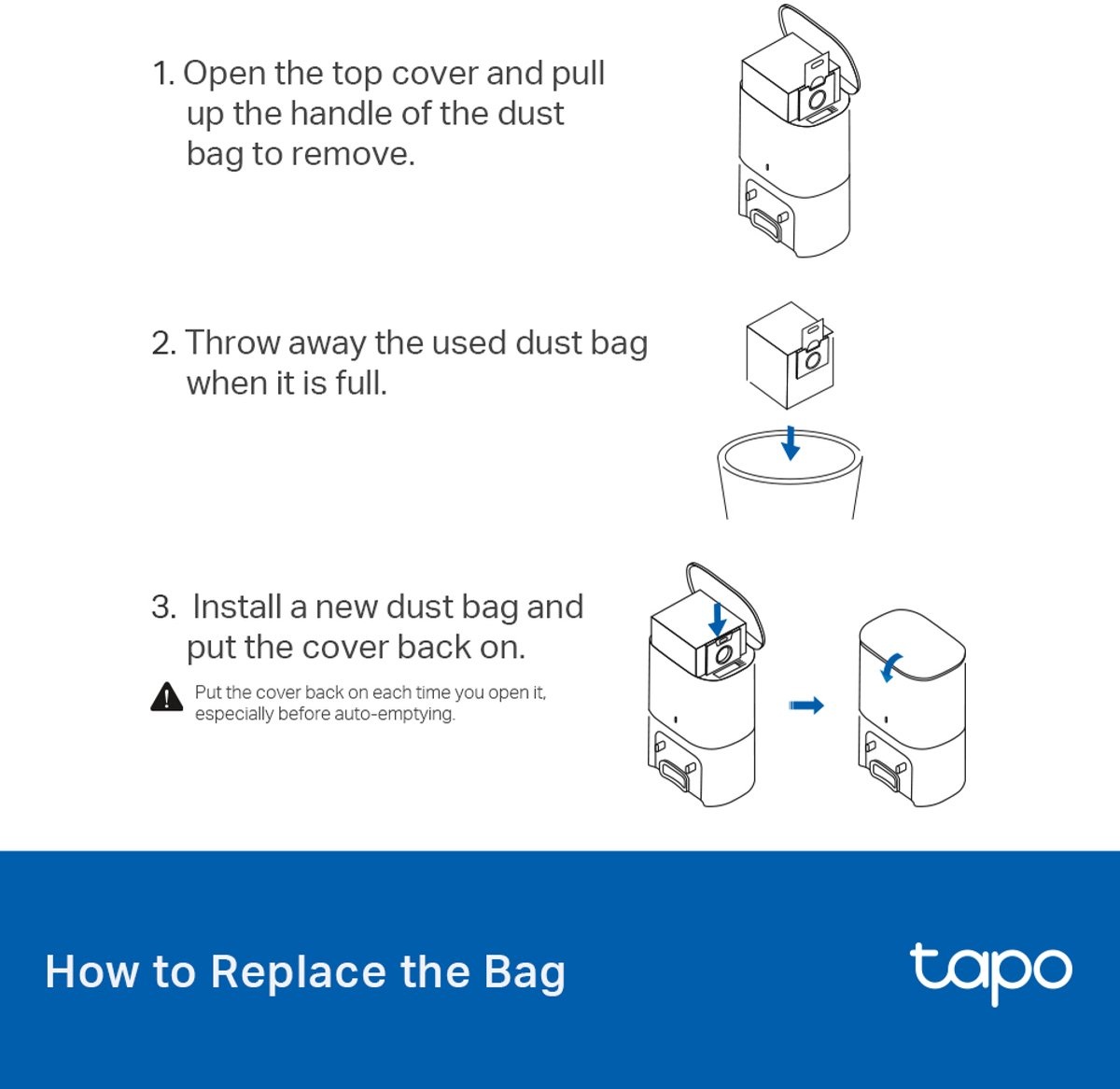 TP-Link Tapo RVA202 wegwerpstofzakken (5 stuks) - Stofzuigerzakken
