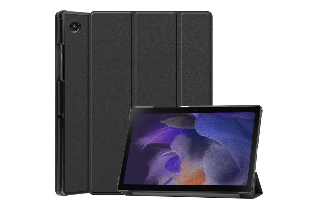 Just in Case Smart Tri-Fold Case - Samsung Galaxy Tab A8 - Zwart - Beschermhoes