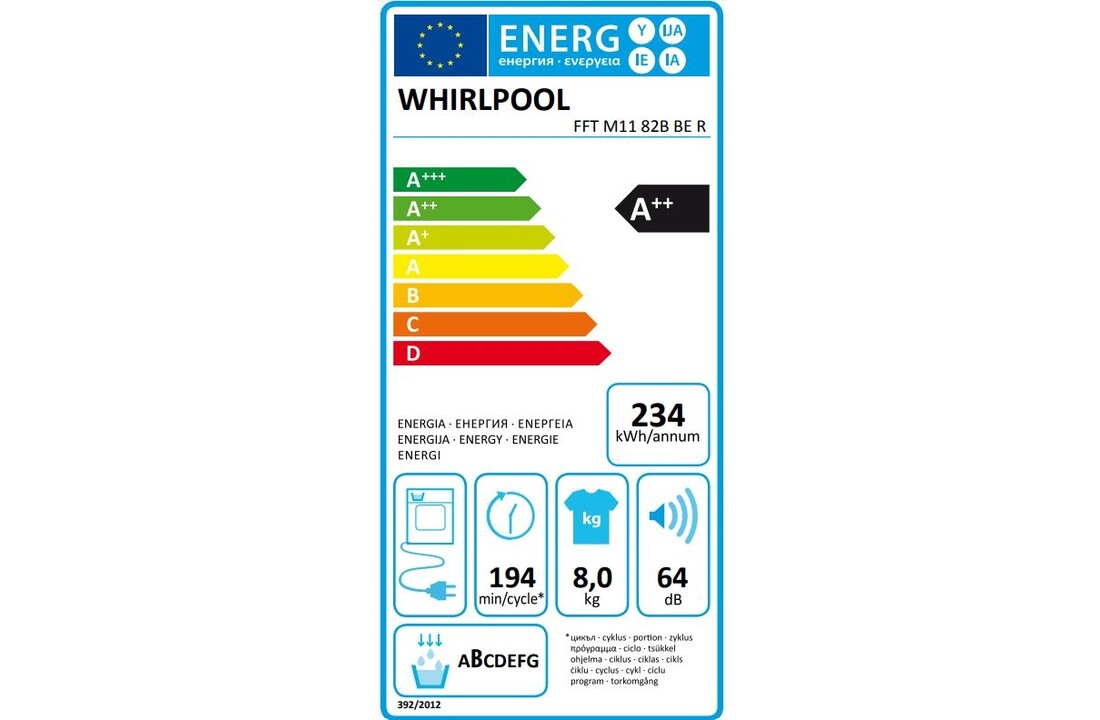 Whirlpool FFT M11 82B BE R - Warmtepompdroger