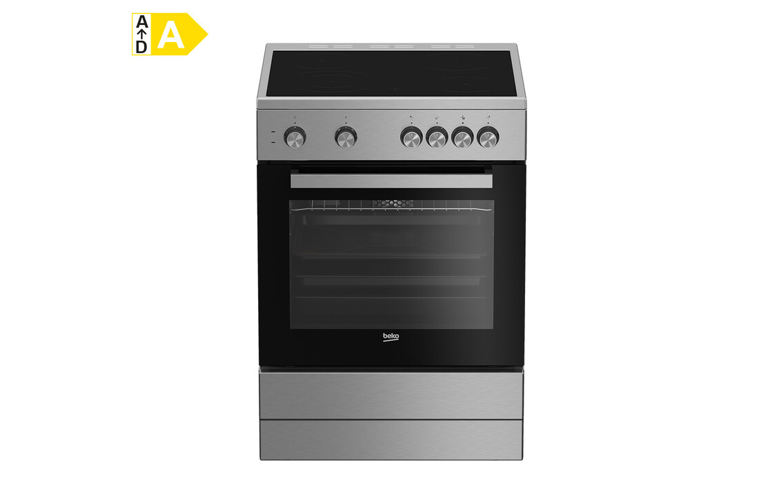 Beko FSM67010GX - keramisch fornuis RVS.