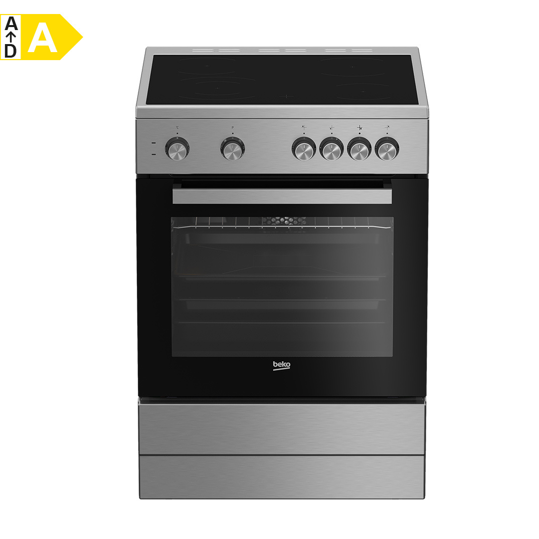 Beko FSM67010GX - keramisch fornuis RVS.