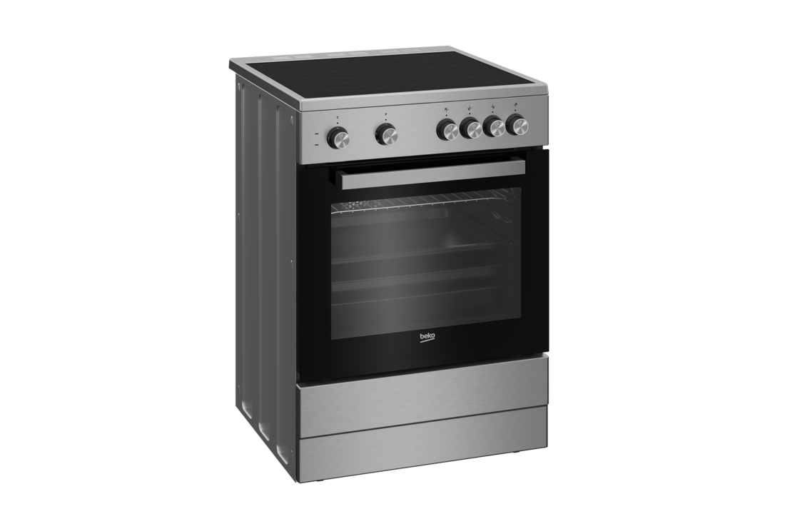 Beko FSM67010GX - keramisch fornuis RVS.