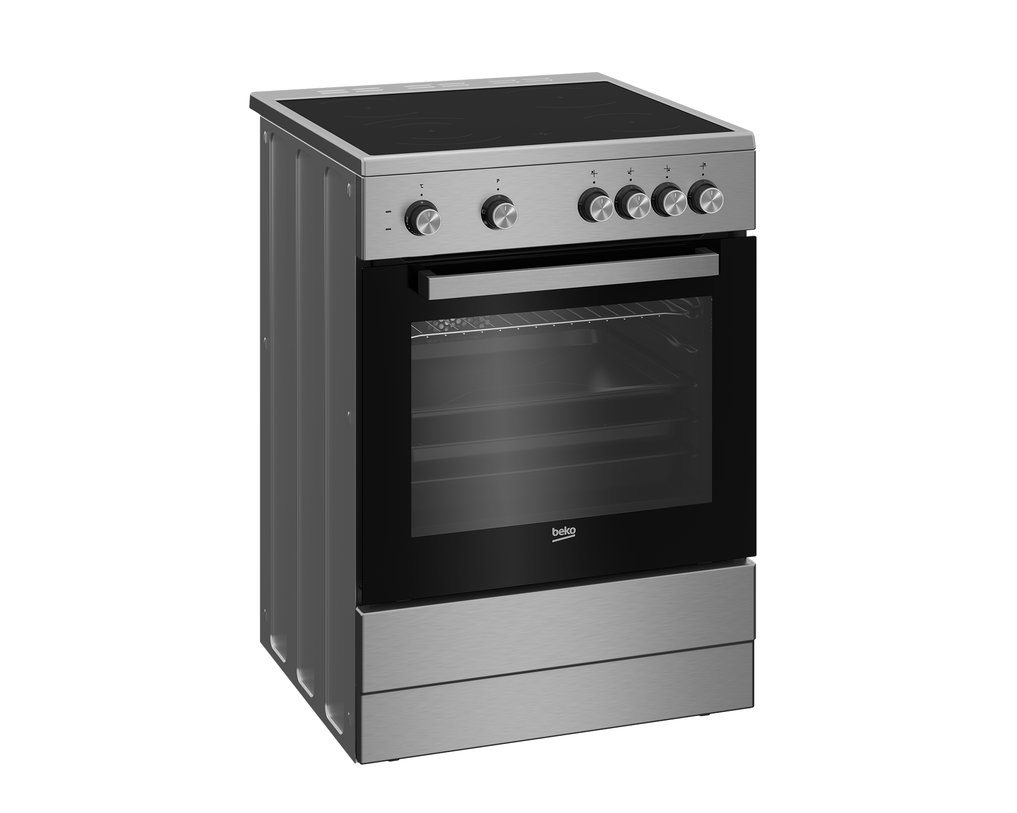 Beko FSM67010GX - keramisch fornuis RVS.