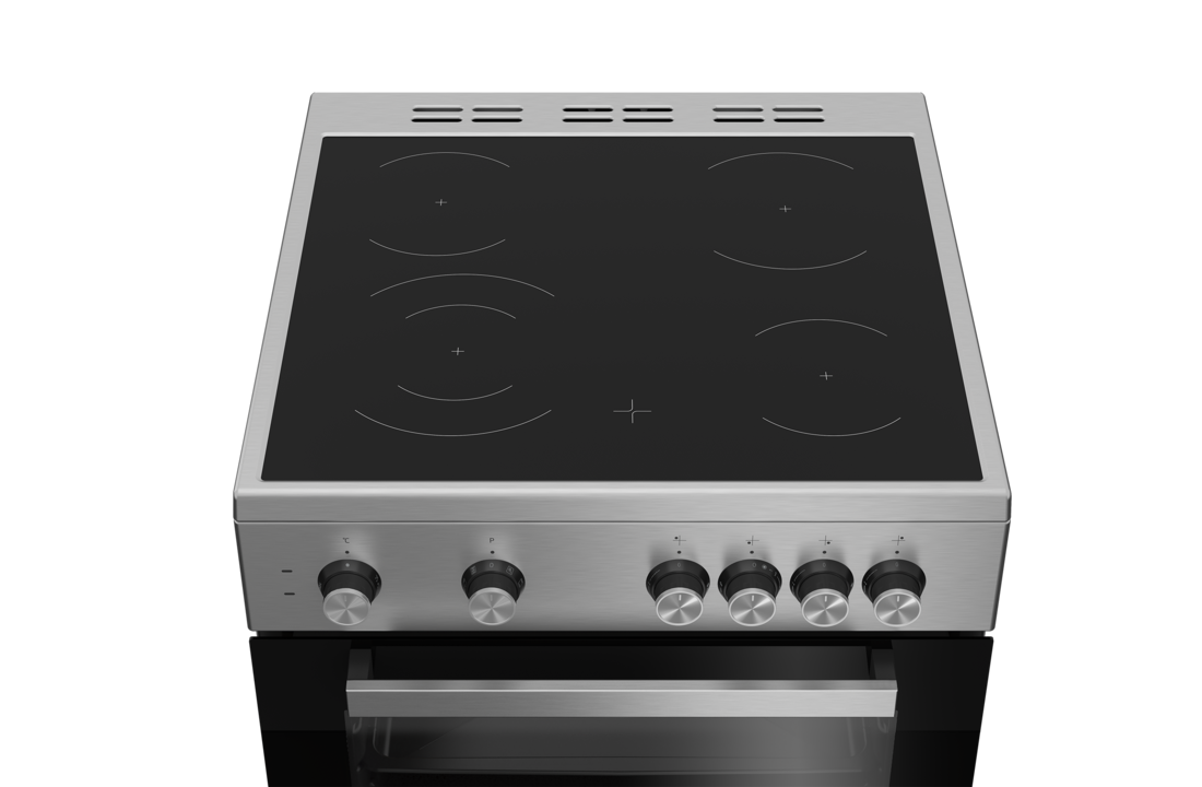 Beko FSM67010GX - keramisch fornuis RVS.