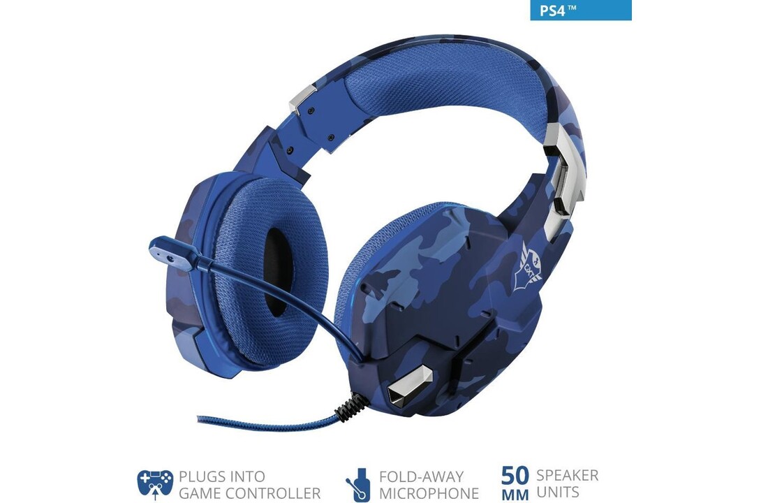 Trust GXT 322B Carus (Zwart/Blauw) - Gaming headset
