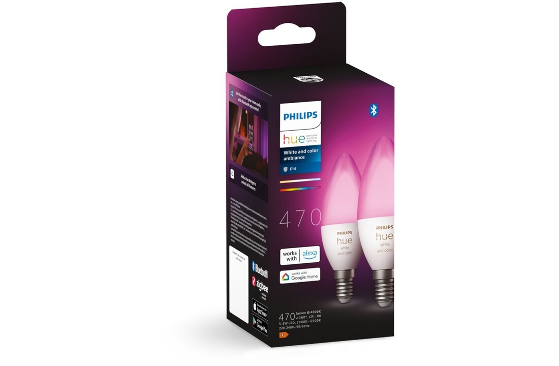 Philips Hue Losse kaarslamp E14 Duopak - Slimme lamp