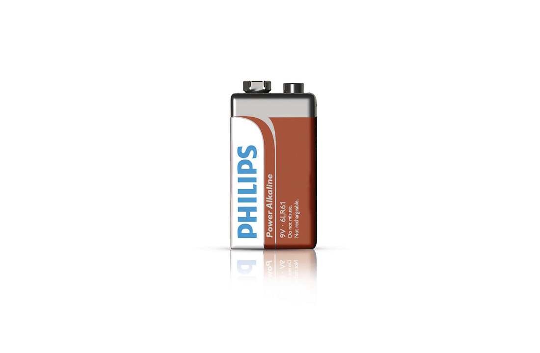 Philips 6LR61P4FV-10 Power alkaline batterij 9v (4 stuks)