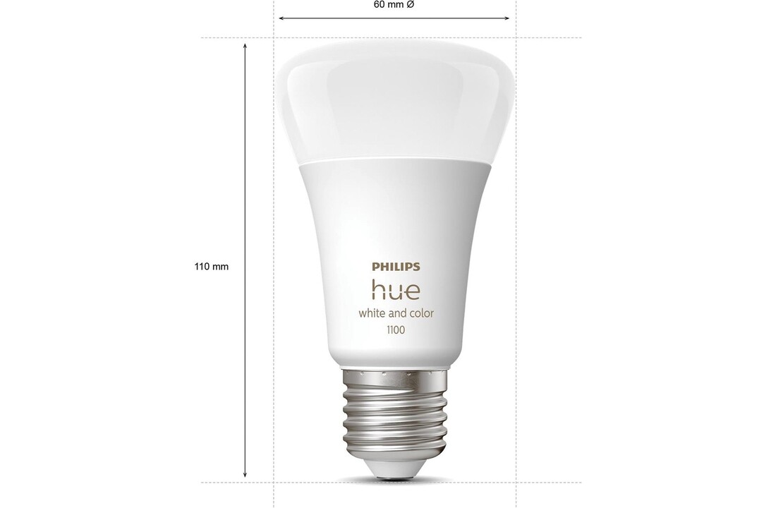 Philips Hue 1x E27 9W A60 Color Ambiance Single Pack - Slimme lamp