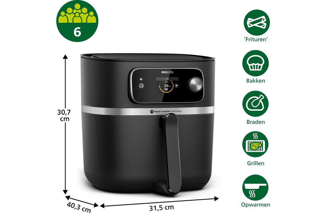 Philips Airfryer Combi XXL Connected HD9876/90 - Hetelucht friteuse