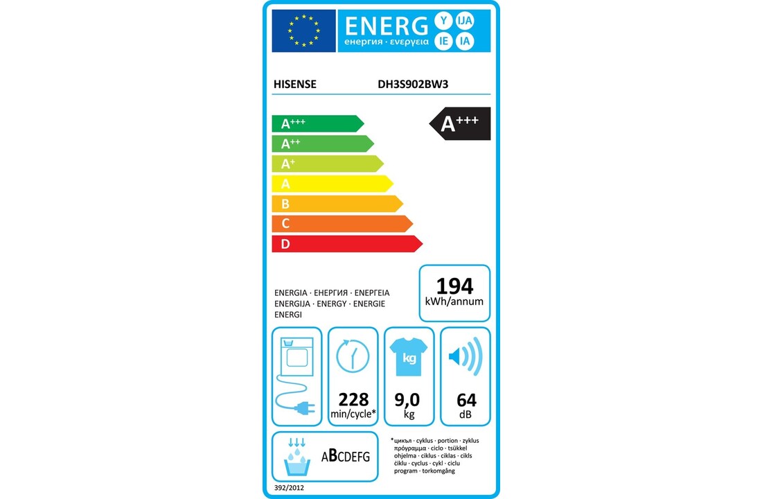 Hisense DH3S902BW3 - Warmtepompdroger