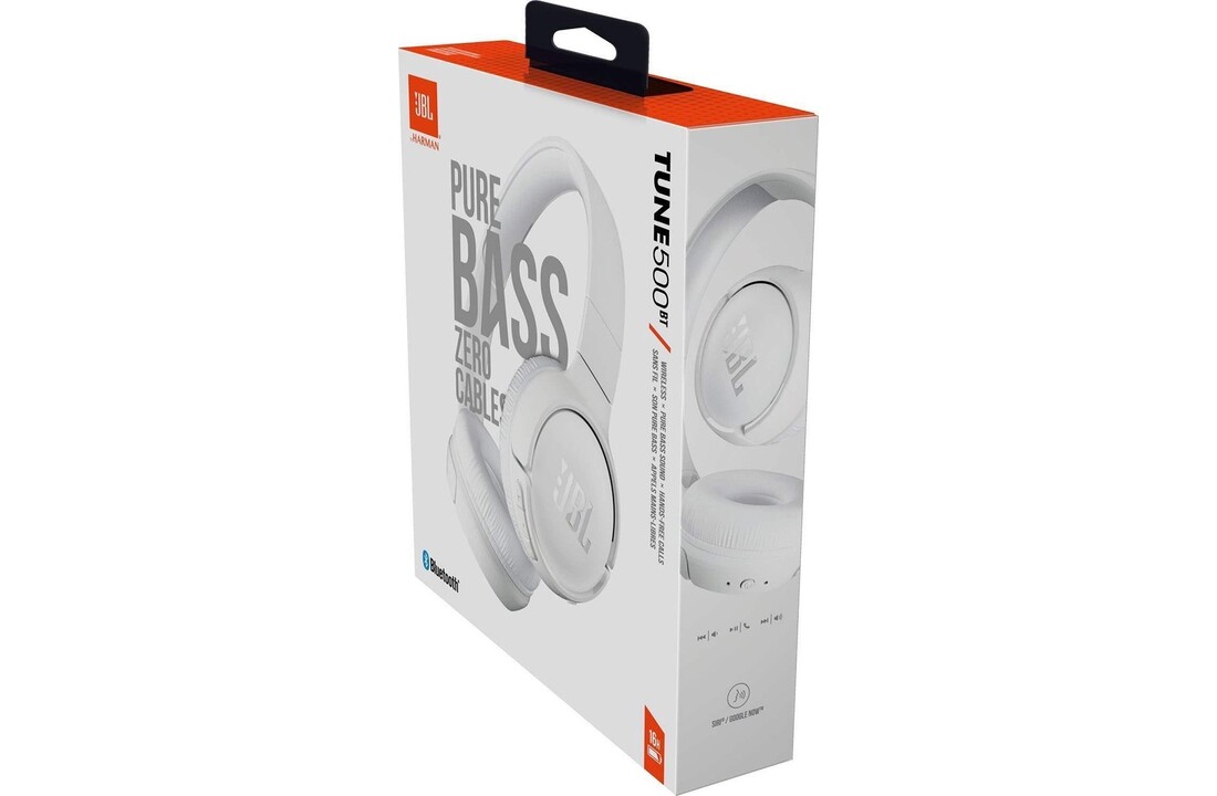 JBL Tune 500BT Wit - Draadloze koptelefoon