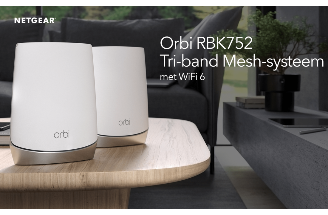 Netgear Orbi RBK752 Multiroom WiFi 6 Mesh systeem - Router