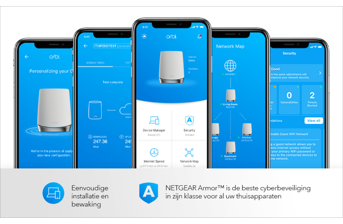 Netgear Orbi RBK752 Multiroom WiFi 6 Mesh systeem - Router