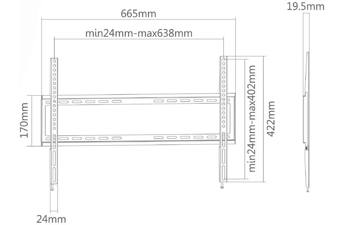 Superior Electronics SUPSTV006 Muurbeugel 37-70 inch - TV muurbeugel