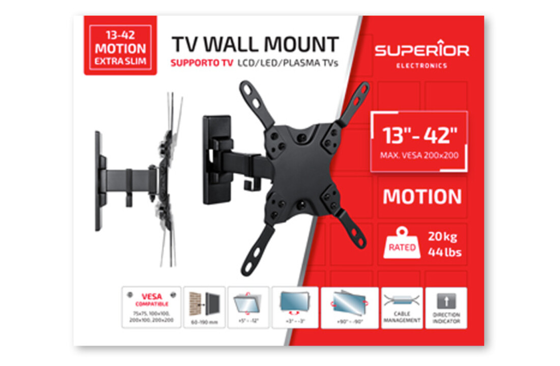 Superior Electronics SUPSTV009 - TV muurbeugel