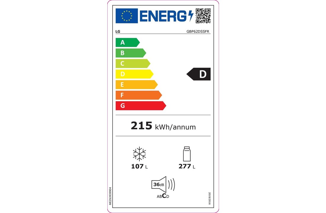 LG GBP62DSSGR - Koel-vriescombinatie