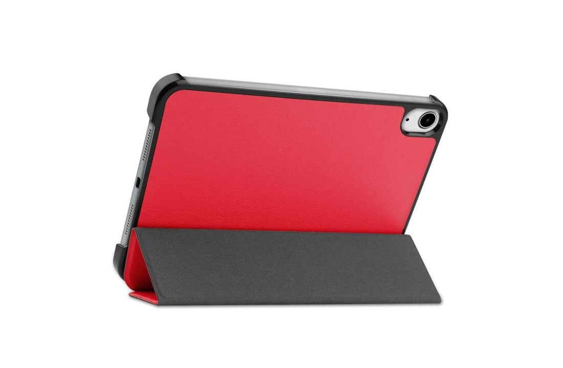 Just in Case iPad Mini 2022 (6th Gen) - Smart Tri-Fold Case - Rood - Beschermhoes