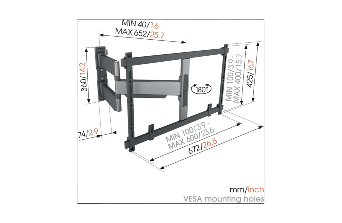 Vogel's TVM 5445 32 -65 inch zwart Draaibare tv-beugel - TV muurbeugel