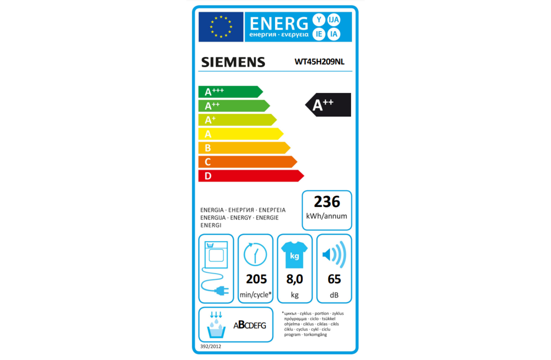 Siemens WT45H209NL extraKlasse - Warmtepompdroger