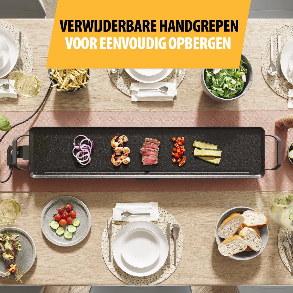 Tristar BP-2670 Tafel Grill Slim XXL - Grillplaat