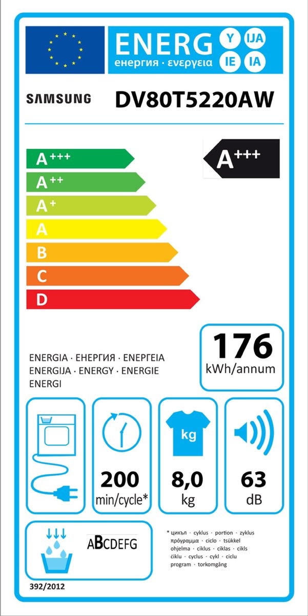 Samsung DV80T5220AW - Warmtepompdroger