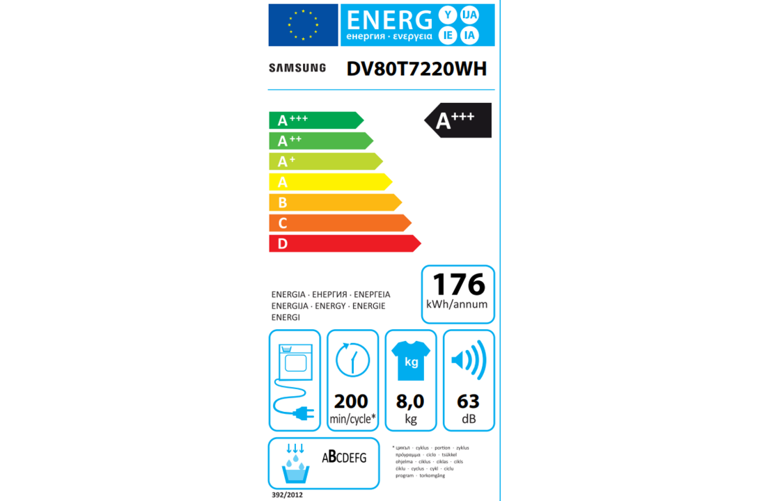 Samsung DV80T7220WH - Warmtepompdroger