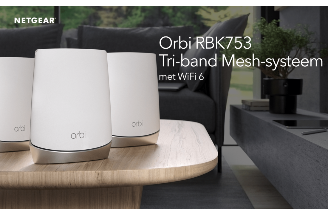 Netgear Orbi RBK753 Multiroom WiFi 6 Mesh systeem - Router