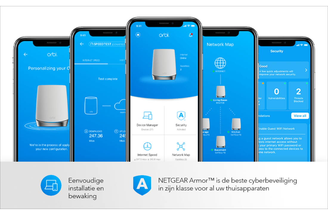 Netgear Orbi RBK753 Multiroom WiFi 6 Mesh systeem - Router