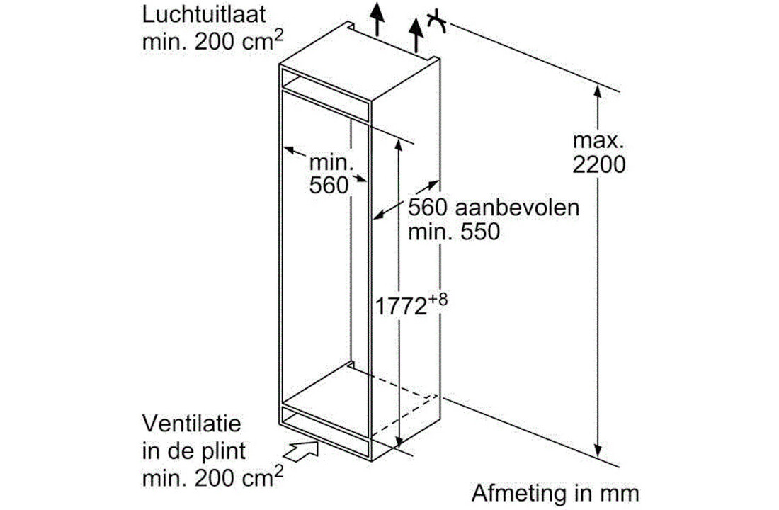 Bosch KIV86NFF0 - Inbouw koel-vriescombinatie