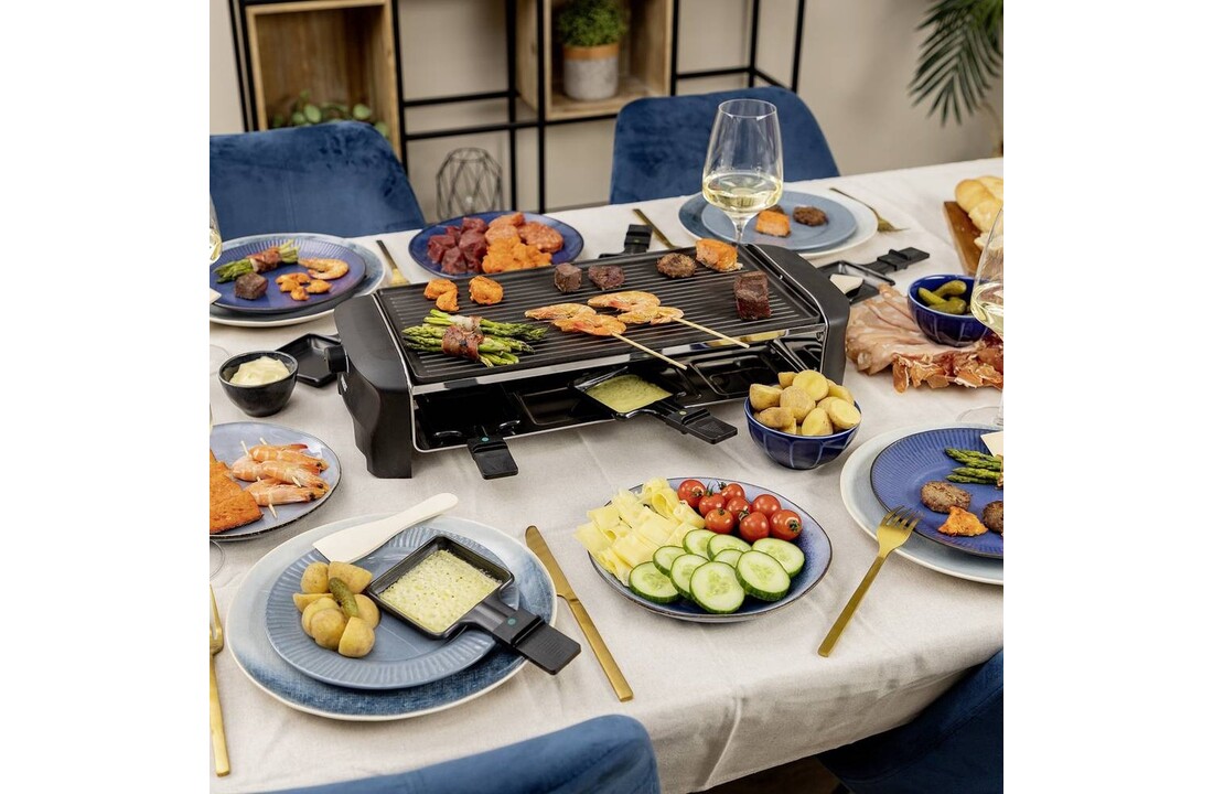 Princess 162840 Raclette 8 Grill and Teppanyaki Party - Gourmetset