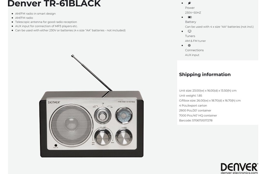 Denver TR-61 Retro - Radio