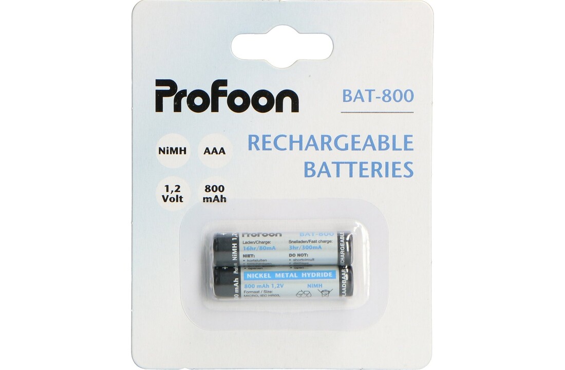 Profoon BAT-800 AAA Oplaadbare batterijen