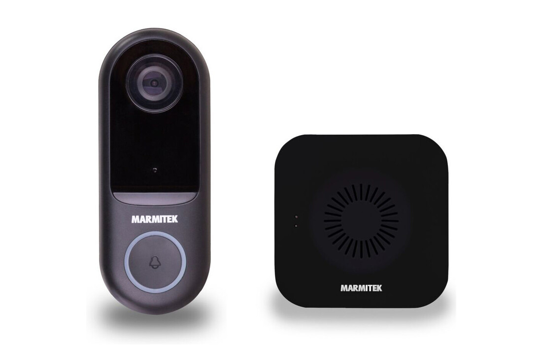 Marmitek Buzz LO + Bell ME Zwart - Deurbel met camera + Gong zwart - Beveiligingscamera