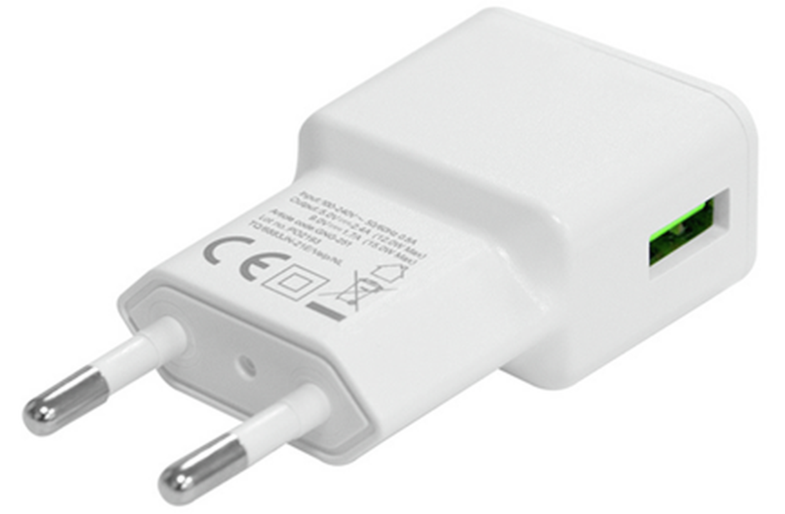 Grab 'n Go USB Thuis snellader 1x USB 2,0 max 2400mA Wit