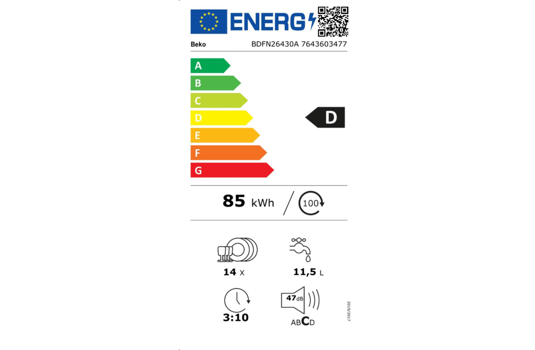 Beko BDFN26430A - Vrijstaande vaatwasser