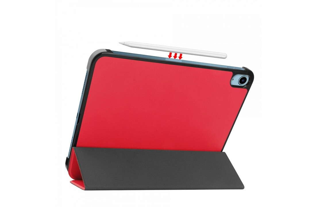 Just in Case Smart Tri-Fold Case - Apple iPad 2022 - Rood - Beschermhoes