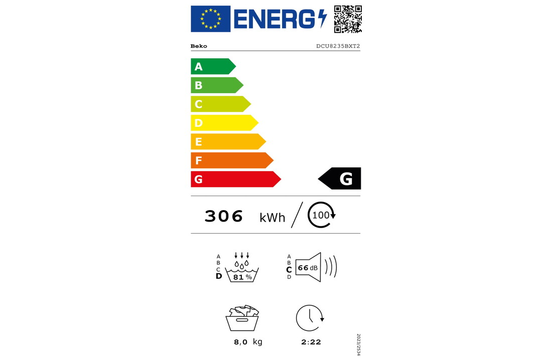 Beko DCU8235BXT2 - Condensdroger